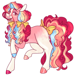 Size: 1958x1965 | Tagged: safe, artist:eonionic, derpibooru import, oc, oc only, oc:sorbet moment, earth pony, pony, bow, female, hair bow, mare, simple background, solo, tail, tail bow, transparent background