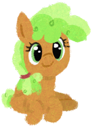 Size: 730x1022 | Tagged: safe, artist:purppone, ponerpics import, apple brown betty, earth pony, pony, apple family member, female, lineless, looking at you, mare, simple background, solo, transparent background