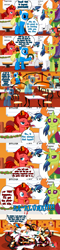 Size: 918x3843 | Tagged: safe, artist:jasperpie, derpibooru import, shining armor, thorax, oc, oc:finn the pony, oc:jasper pie, changedling, changeling, candy, candy cane, comic, food, hearth's warming decorations, hyperactive, irrational exuberance, pie's pizzeria, reality ensues, smiling, table, this ended in tears