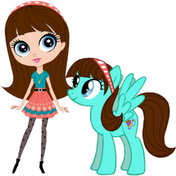 Size: 894x894 | Tagged: safe, artist:fidenciojesus, derpibooru import, human, pegasus, pony, blythe baxter, crossover, female, headband, littlest pet shop, mare, ponified, simple background, species swap, spread wings, transparent background, wings