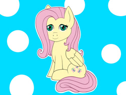 Size: 1032x774 | Tagged: safe, artist:darknightprincess, artist:magicalmysticva, derpibooru import, fluttershy, pegasus, pony, heart, heart eyes, polka dots, sitting, wingding eyes