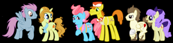 Size: 4688x1160 | Tagged: safe, artist:3d4d, derpibooru import, carrot cake, cream puff, cup cake, pound cake, pumpkin cake, earth pony, pegasus, pony, unicorn, black background, boyfriend and girlfriend, father and child, father and daughter, father and son, female, group, male, mare, mother and child, mother and daughter, mother and son, older, older cream puff, older pound cake, older pumpkin cake, older shining star, parent and child, shining star, shipping, simple background, stallion, straight