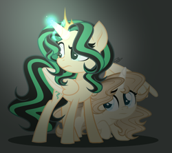 Size: 2412x2144 | Tagged: safe, artist:alinamandarina, artist:lunerymish, derpibooru import, oc, oc only, oc:dominica thorsdottir, oc:luneria sparkle, alicorn, pony, base used, duo, female, mare, parent:jane foster, parent:loki laufeyson, parent:oc:twivine sparkle, parent:thor odinson, protecting