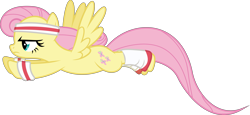 Size: 10941x5042 | Tagged: safe, artist:starryshineviolet, derpibooru import, fluttershy, pegasus, hurricane fluttershy, female, flying, mare, simple background, solo, transparent background, vector, workout outfit