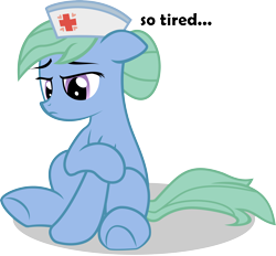 Size: 4062x3764 | Tagged: safe, artist:ispincharles, derpibooru import, nurse tenderheart, earth pony, pony, g4, female, hat, mare, nurse, nurse hat, simple background, text, transparent background