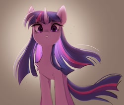 Size: 1262x1064 | Tagged: safe, artist:melodylibris, derpibooru import, twilight sparkle, unicorn twilight, pony, unicorn, chest fluff, female, horn, looking at you, mare, solo, windswept mane