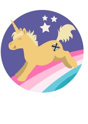 Size: 2480x3507 | Tagged: safe, artist:ryla, derpibooru import, oc, oc only, pony, unicorn, cute, jumping, rainbow, simple background, solo, white background, yellow coat