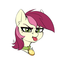 Size: 1500x1500 | Tagged: safe, artist:jewellier, derpibooru import, roseluck, pony, bust, collar, commissioner:doom9454, cute, pet tag, pony pet, portrait, rosepet