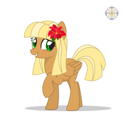 Size: 3500x3500 | Tagged: safe, artist:r4hucksake, derpibooru import, oc, oc only, oc:center punch, pegasus, pony, female, flower, flower in hair, mare, raised hoof, raised leg, simple background, solo, transparent background