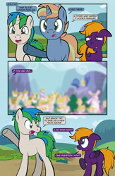 Size: 1920x2948 | Tagged: safe, artist:alexdti, derpibooru import, oc, oc:brainstorm (alexdti), oc:purple creativity, oc:star logic, pegasus, pony, unicorn, comic:quest for friendship retold, blurry background