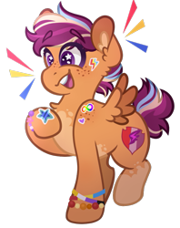 Size: 737x931 | Tagged: safe, artist:strawberry-spritz, derpibooru import, scootaloo, pegasus, pony, 2020, autism, nonbinary, nonbinary pride flag, pansexual, pansexual pride flag, pride, pride flag, redesign, simple background, smiling, solo, starry eyes, sticker, transparent background, wingding eyes