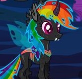 Size: 165x160 | Tagged: safe, derpibooru import, rainbow dash, rarity, changeling, changelingified, cropped, dashling, female, gameloft, my little pony: magic princess, picture for breezies, species swap