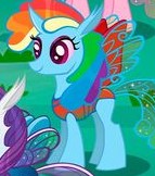Size: 143x162 | Tagged: safe, derpibooru import, rainbow dash, rarity, changedling, changeling, changedlingified, changelingified, cropped, dashling, gameloft, my little pony: magic princess, picture for breezies, species swap