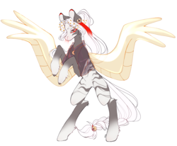 Size: 2151x1769 | Tagged: safe, artist:ruru_01, derpibooru import, oc, pegasus, bipedal, clothes, colt, foal, long mane, male, simple background, solo, spread wings, stallion, white background, wings