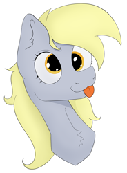 Size: 2685x3654 | Tagged: safe, artist:hlebushek, derpibooru import, derpy hooves, pegasus, pony, :p, bust, cute, derpabetes, female, mare, mlem, portrait, silly, simple background, solo, tongue, tongue out, white background