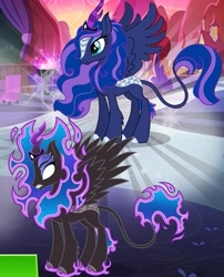 Size: 471x584 | Tagged: safe, derpibooru import, princess luna, kirin, nirik, cropped, duality, female, gameloft, kirin luna, kirin-ified, my little pony: magic princess, species swap