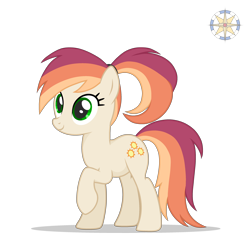 Size: 3000x3000 | Tagged: safe, artist:r4hucksake, derpibooru import, oc, oc:sunseeker, earth pony, female, mare, raised hoof, raised leg, smiling, solo, solo female