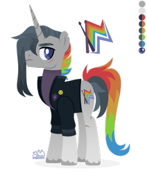 Size: 1920x2267 | Tagged: safe, artist:kabuvee, derpibooru import, oc, oc only, oc:ian, pony, unicorn, clothes, jacket, male, scar, simple background, solo, stallion, transparent background