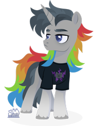 Size: 1920x2449 | Tagged: safe, artist:kabuvee, derpibooru import, oc, oc only, oc:ian, pony, unicorn, clothes, male, shirt, simple background, solo, stallion, transparent background