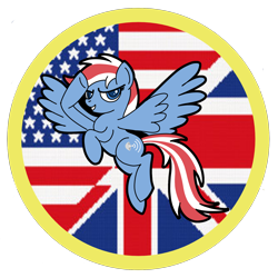 Size: 2000x2000 | Tagged: safe, artist:zodiacx10, ponerpics import, rainbow dash, pony, american flag, military patch, union jack