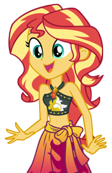 Size: 6571x10080 | Tagged: safe, artist:andoanimalia, derpibooru import, sunset shimmer, better together, equestria girls, x marks the spot, belly, belly button, bikini, clothes, jewelry, midriff, necklace, sarong, simple background, solo, swimsuit, transparent background