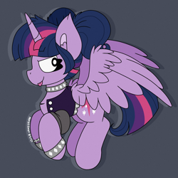 Size: 4000x4000 | Tagged: safe, artist:nordicgoat, derpibooru import, twilight sparkle, twilight sparkle (alicorn), alicorn, pony, alternate hairstyle, clothes, female, gameloft, gameloft interpretation, mare, punk, punklight sparkle, solo