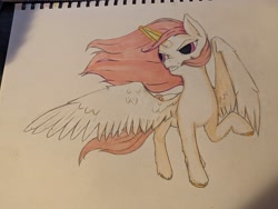 Size: 4080x3072 | Tagged: safe, artist:lawliet13, derpibooru import, princess celestia, pony, butt, colored, pink-mane celestia, sketch, solo, sunbutt, traditional art