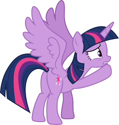 Size: 3000x3145 | Tagged: safe, artist:cloudy glow, derpibooru import, twilight sparkle, twilight sparkle (alicorn), alicorn, horse play, .ai available, butt, plot, simple background, solo, transparent background, vector