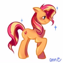 Size: 3000x3000 | Tagged: safe, artist:anndraws, derpibooru import, sunset shimmer, pony, unicorn, female, simple background, solo, white background