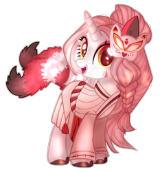 Size: 1974x2089 | Tagged: safe, artist:spectrumnightyt, derpibooru import, oc, oc only, original species, unicorn, female, kitsune, kitsune pony, mare, mask, simple background, solo, transparent background