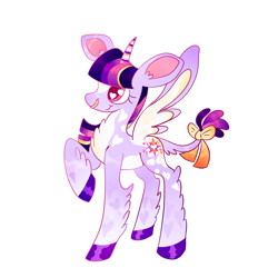 Size: 1000x1000 | Tagged: safe, artist:sugvr_alien, derpibooru import, twilight sparkle, twilight sparkle (alicorn), alicorn, cow, cow pony, pony, bow, nose piercing, nose ring, piercing, simple background, solo, species swap, tail, tail bow, white background