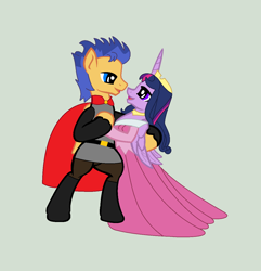 Size: 1204x1250 | Tagged: safe, artist:brightstar40k, derpibooru import, flash sentry, twilight sparkle, twilight sparkle (alicorn), alicorn, pegasus, clothes, couple, dancing, dress, female, flashlight, male, shipping, sleeping beauty, straight