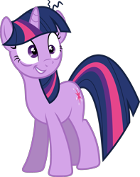 Size: 2000x2543 | Tagged: safe, artist:shutterflyyay, derpibooru import, twilight sparkle, unicorn twilight, pony, unicorn, .svg available, bags under eyes, female, mare, shrunken pupils, simple background, smiling, solo, stray strand, this will end in insanity, transparent background, twilight snapple, vector