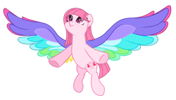 Size: 2252x1289 | Tagged: safe, artist:angellight-bases, artist:siti shafiyyah, artist:tanahgrogot, derpibooru import, oc, oc only, oc:annisa trihapsari, earth pony, pegasus, pony, rainbow roadtrip, base used, female, flying, mare, movie accurate, simple background, smiling, solo, transparent background, wing bling, wings