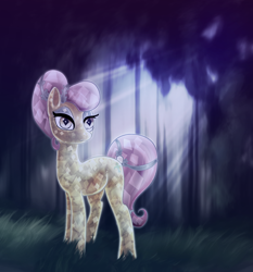 Size: 892x956 | Tagged: safe, artist:opal2023, derpibooru import, fleur de verre, crystal pony, earth pony, pony, background pony, female, forest, mare, night, solo