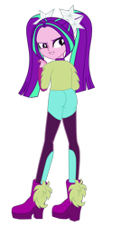 Size: 1900x3552 | Tagged: safe, artist:gmaplay, derpibooru import, aria blaze, human, better together, equestria girls, sunset's backstage pass!, arse-ia blaze, butt, looking back, simple background, solo, transparent background