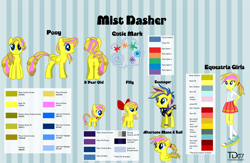 Size: 4600x3000 | Tagged: safe, artist:thunderdasher07, derpibooru import, oc, oc only, oc:mist dasher, human, pegasus, pony, equestria girls, 2017, 5-year-old, age progression, alternate hairstyle, bow, bracelet, butt, butt freckles, clothes, color palette, cutie mark, ear piercing, earring, equestria girls-ified, female, filly, foal, freckles, front view, hair bow, hairband, high res, jacket, jewelry, mare, multicolored hair, old art, older, pegasus oc, piercing, pigtails, plot, ponytail, punk, rear view, reference sheet, shirt, shoes, short tail, side view, signature, simple background, skirt, sneakers, solo, standing, striped background, tail, teenager, text, two toned mane