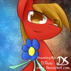 Size: 250x250 | Tagged: safe, artist:dshou, derpibooru import, oc, oc only, earth pony, pony, bust, eye clipping through hair, flower, looking at you, male, portrait, solo, stallion