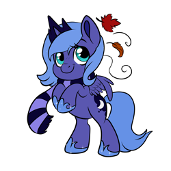 Size: 2000x2000 | Tagged: safe, artist:alissa1010, artist:monsoonvisionz, derpibooru import, princess luna, alicorn, pony, collaboration, autumn leaves, belly, clothes, commission, crown, cute, female, filly, foal, high res, hoof shoes, jewelry, leaning, leaves, lunabetes, princess shoes, rearing, regalia, round belly, scarf, simple background, small wings, striped scarf, transparent background, wings, woona, younger, your character here
