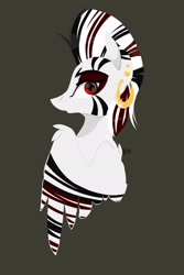 Size: 1280x1920 | Tagged: safe, artist:buttersflutterscotch, derpibooru import, oc, oc:zera, zebra, female, simple background, solo, zebrasus