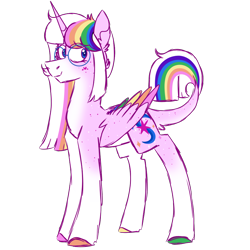 Size: 900x900 | Tagged: safe, artist:fuckomcfuck, derpibooru import, oc, oc only, oc:nova, alicorn, pony, coat markings, freckles, glasses, heart, heart mark, simple background, solo, transparent background