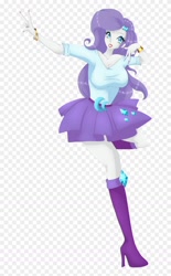 Size: 840x1352 | Tagged: safe, artist:daaaydreambeliever, derpibooru import, rarity, human, equestria girls, alpha channel, belt, boots, breasts, clothes, female, high heel boots, raritits, shirt, shoes, skirt, solo