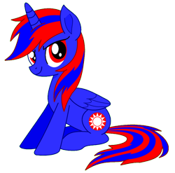 Size: 1140x1127 | Tagged: safe, artist:stephen-fisher, derpibooru import, oc, oc only, oc:stephen (stephen-fisher), alicorn, pony, alicorn oc, horn, looking at you, movie accurate, simple background, sitting, smiling, smiling at you, solo, transparent background, wings