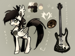 Size: 2491x1885 | Tagged: safe, artist:brainr0tter, derpibooru import, oc, oc only, pegasus, pony, electric guitar, guitar, headphones, musical instrument, solo