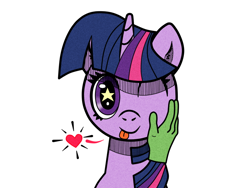 Size: 800x600 | Tagged: safe, artist:scandianon, derpibooru import, twilight sparkle, unicorn twilight, unicorn, hand, petting, simple background, tongue, tongue out, white background, wingding eyes