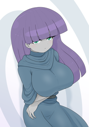 Size: 2026x2876 | Tagged: safe, artist:batipin, derpibooru import, maud pie, human, equestria girls, arm under breasts, big breasts, breasts, female, huge breasts, maud pies, solo