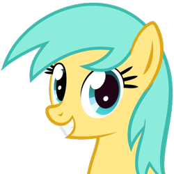 Size: 500x500 | Tagged: safe, artist:the smiling pony, derpibooru import, sunshower raindrops, pony, .svg available, bust, grin, looking at you, simple background, smiling, solo, svg, transparent background, vector