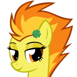 Size: 500x500 | Tagged: safe, artist:the smiling pony, derpibooru import, spitfire, pony, .svg available, bust, clover, four leaf clover, lidded eyes, looking at you, simple background, smiling, solo, svg, transparent background, vector