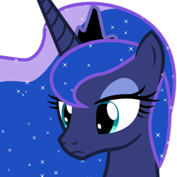 Size: 500x500 | Tagged: safe, artist:the smiling pony, derpibooru import, princess luna, alicorn, pony, .svg available, bust, frown, lidded eyes, simple background, solo, svg, transparent background, vector