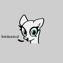 Size: 1000x1000 | Tagged: safe, artist:scandianon, derpibooru import, oc, oc only, bald, female, gray background, looking at you, mare, simple background, solo, talking to viewer